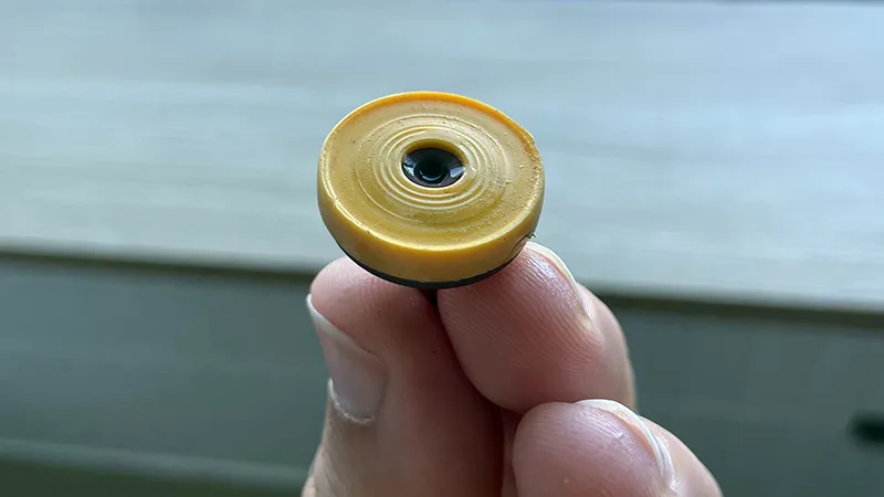 Worn-tap-washer Worn tap washer
